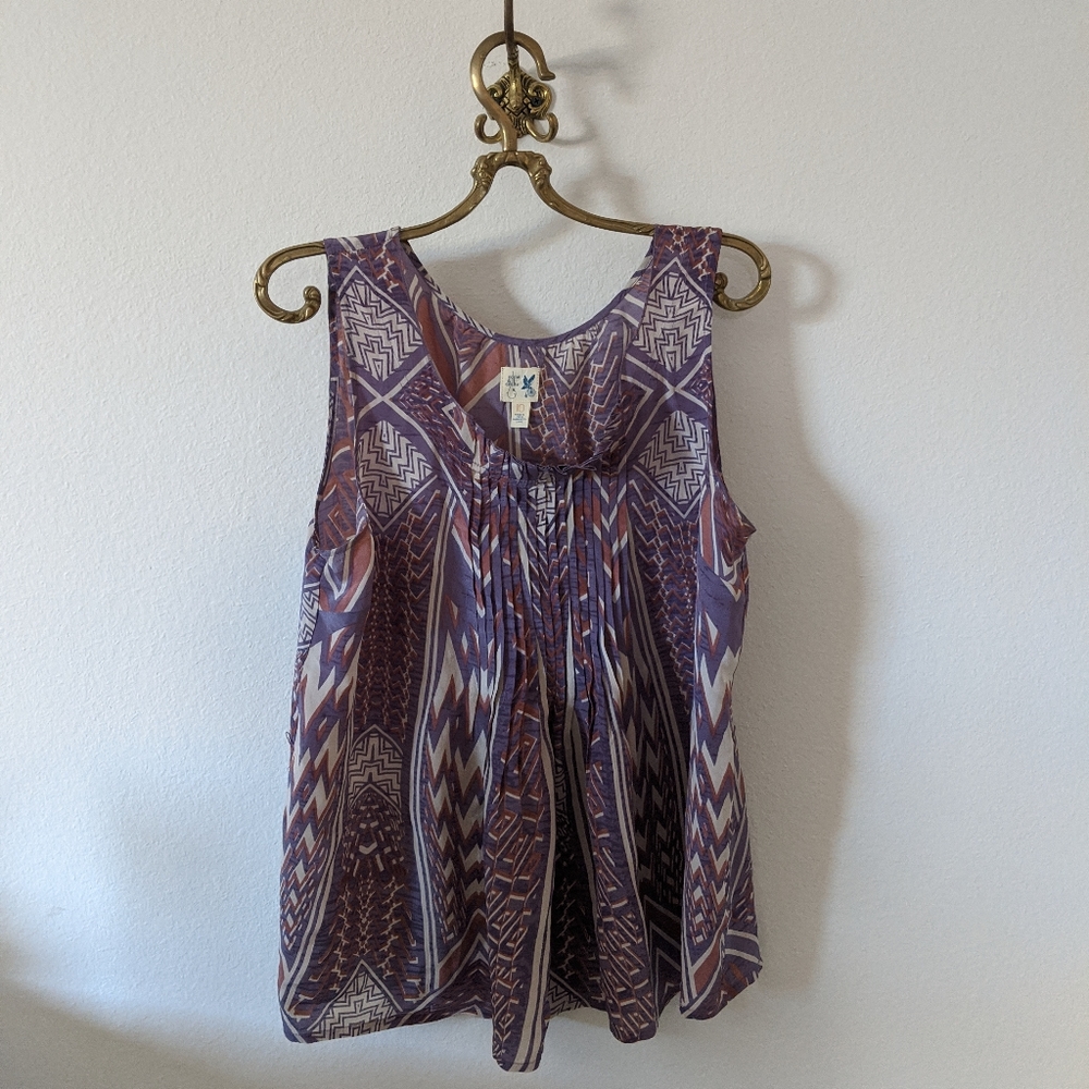 Silk-cotton Anthropologie shell, tank, tank top